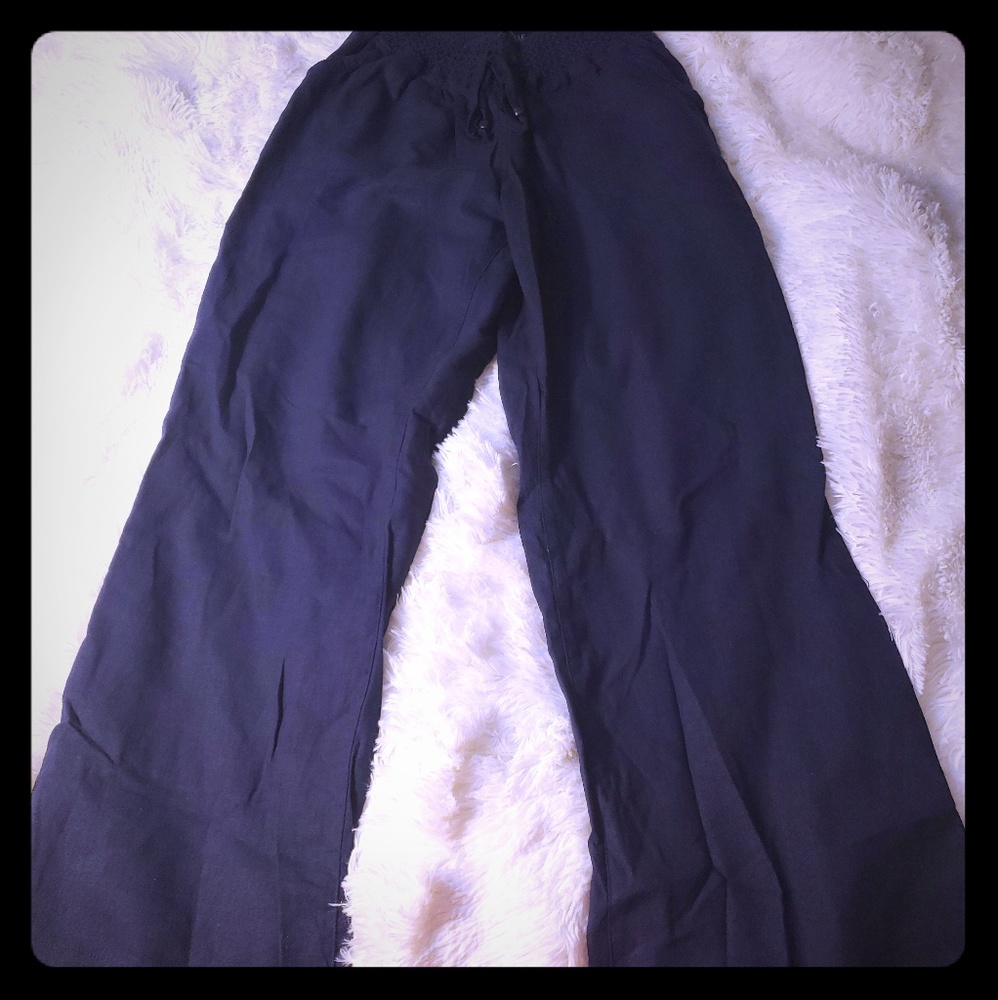 Wide leg linen pants